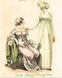 Illustration of a Morning & Evening Dress from Ladies Magazine (1811)