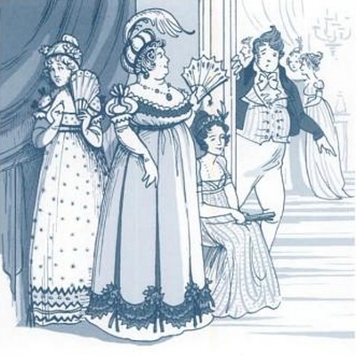 Illustration by Kathryn Rathke from The Jane Austen Handbook: Proper Life Skills from Regency England, by Margaret C. Sullivan (2011) pg 165